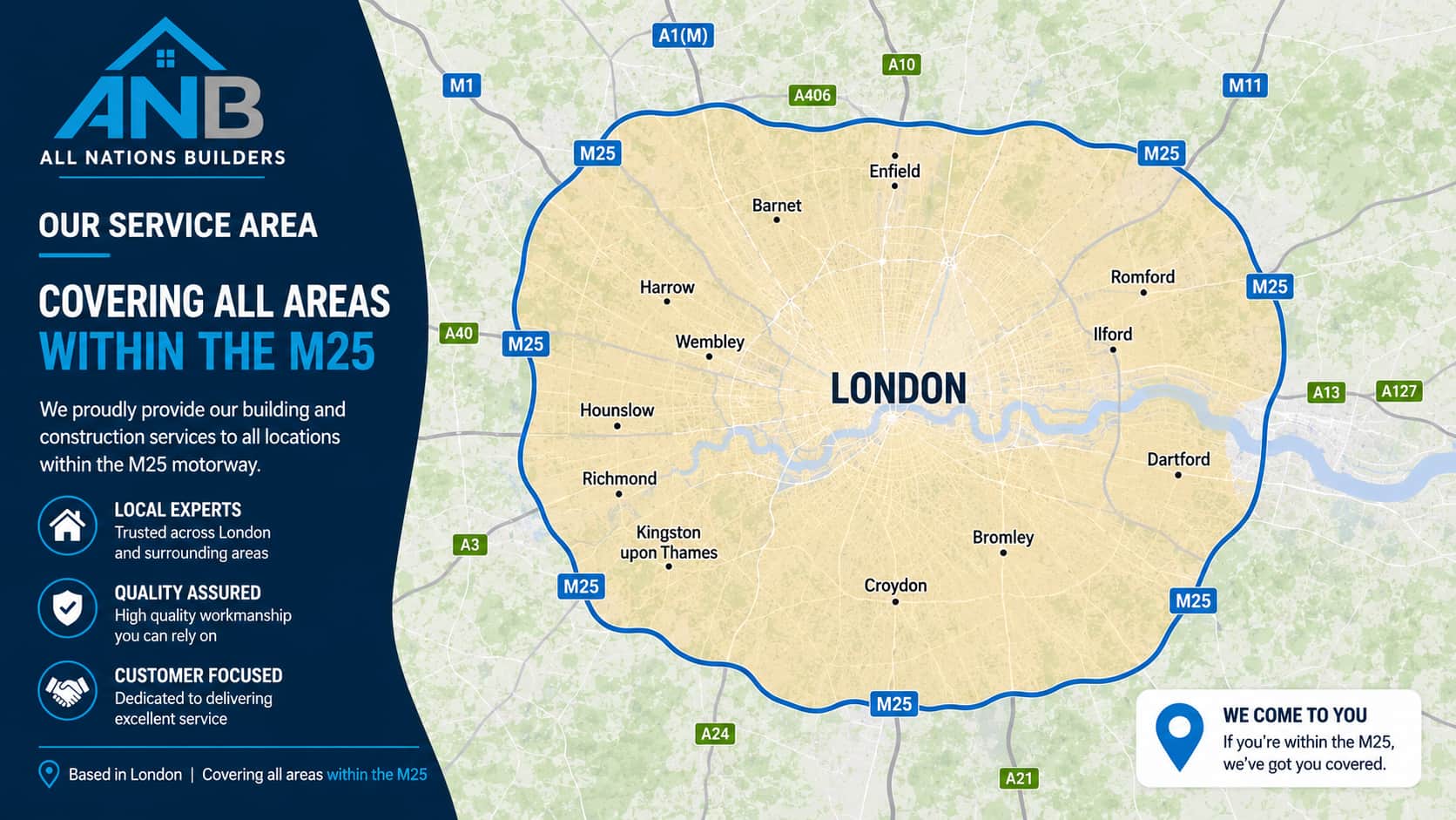 M25 Regional Coverage Zone Map